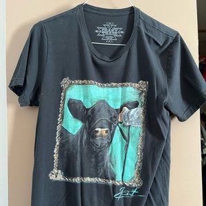 Crazy train show cow shirt. Large